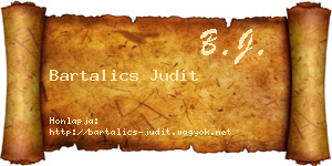 Bartalics Judit névjegykártya